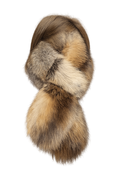 Natural Red Fox double-sided scarf, isolated product view