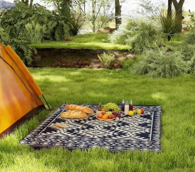 Reversible Rug,Portable Outside Camping Area Carpet Mat,Outdoor Rug for Patio for Decor,Reversible Rug