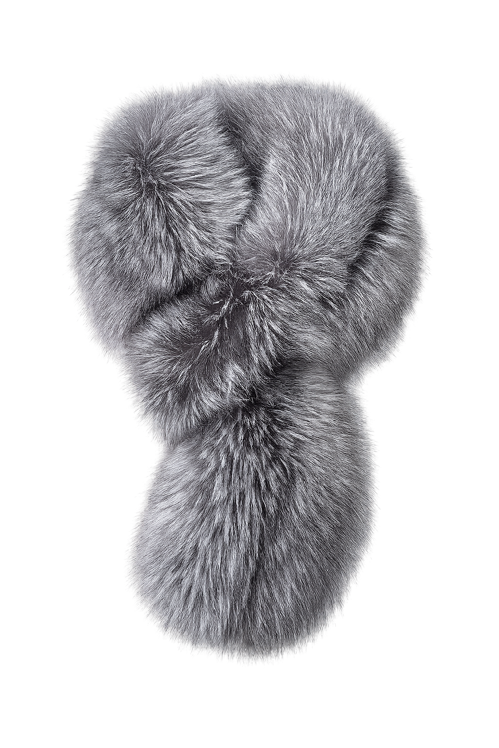 Natural Silver Fox double-sided scarf, isolated product view