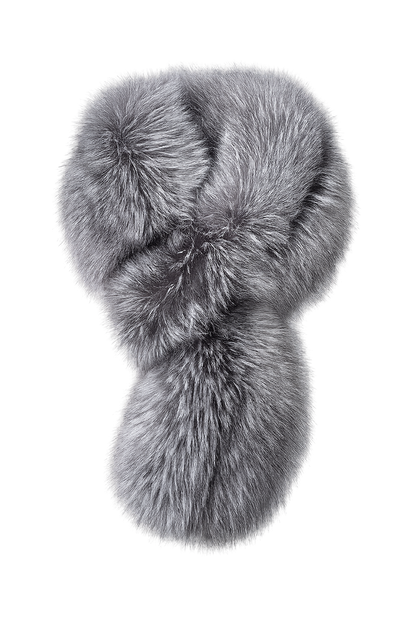 Natural Silver Fox double-sided scarf, isolated product view