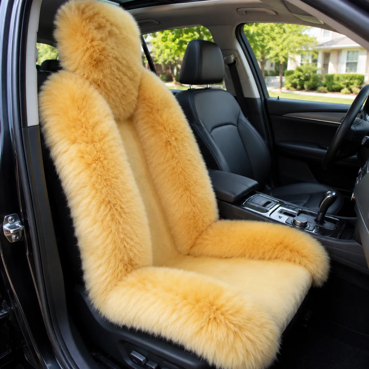 Amber Gold genuine Australian sheepskin car seat cover, single seat