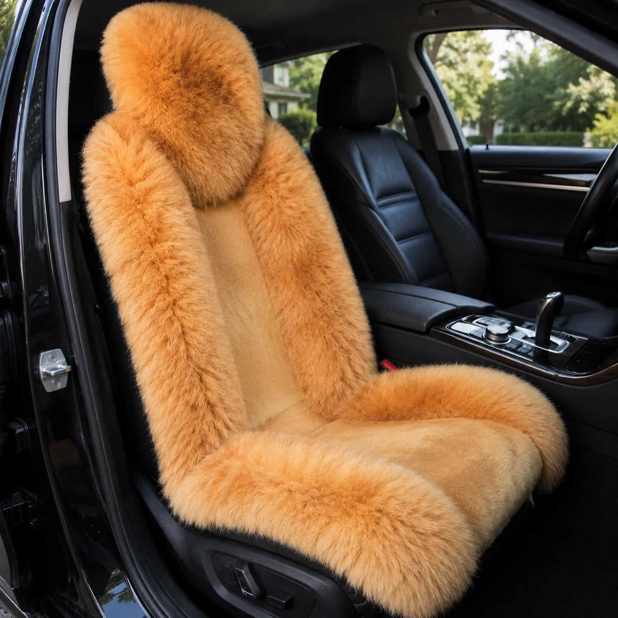 Camel genuine Australian sheepskin car seat cover, single seat