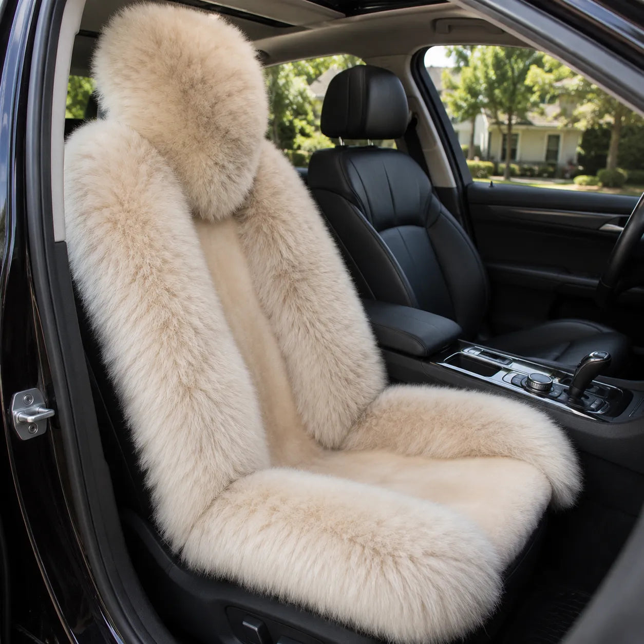 Champagne genuine Australian sheepskin car seat cover, single seat