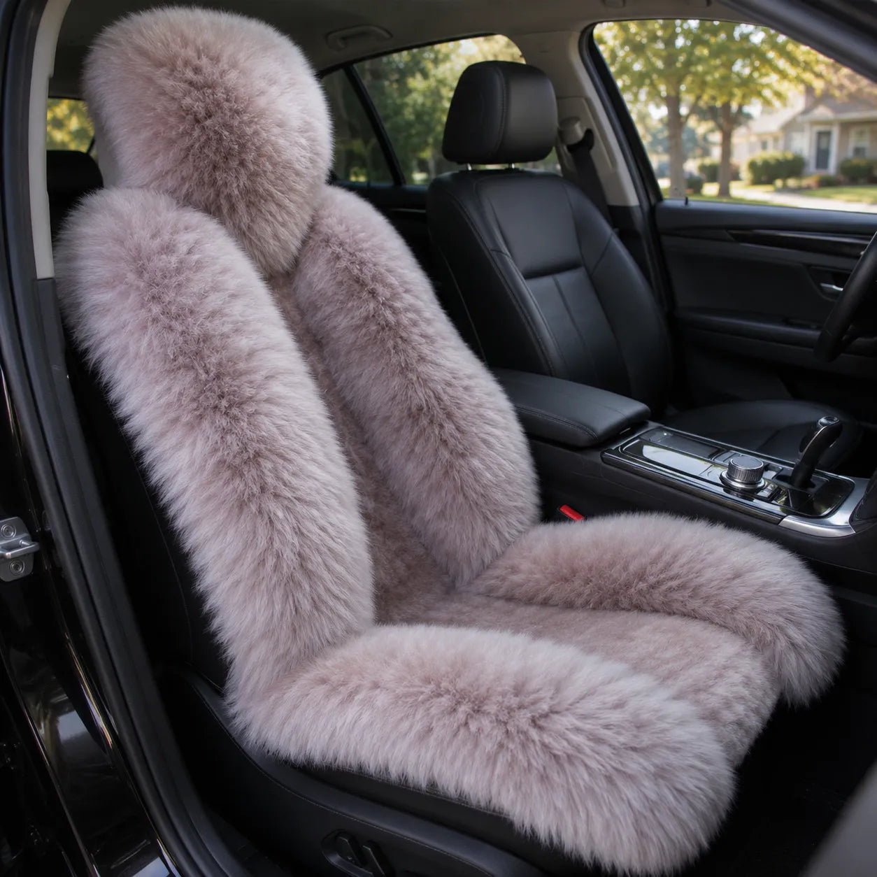 Dusty Mauve genuine Australian sheepskin car seat cover, single seat