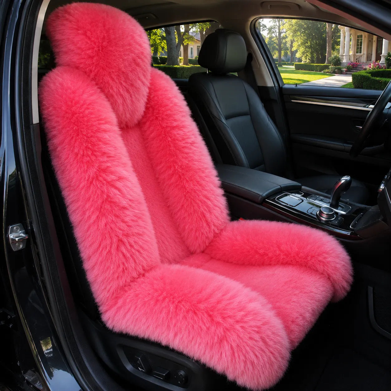 Burgundy Red genuine Australian sheepskin car seat cover, single seat