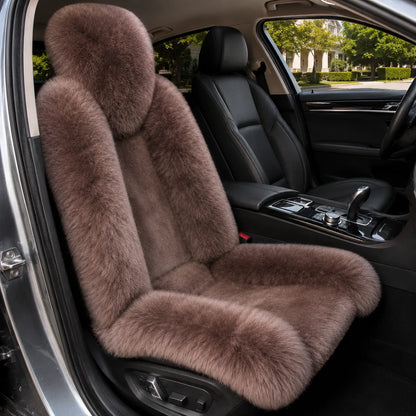 Brown genuine Australian sheepskin car seat cover, single seat