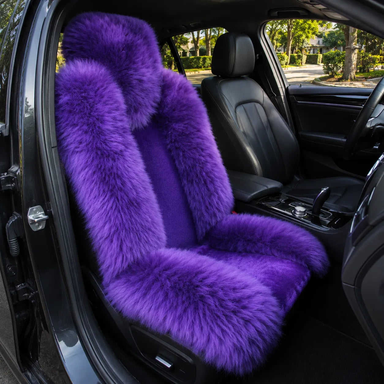Violet genuine Australian sheepskin car seat cover, single seat
