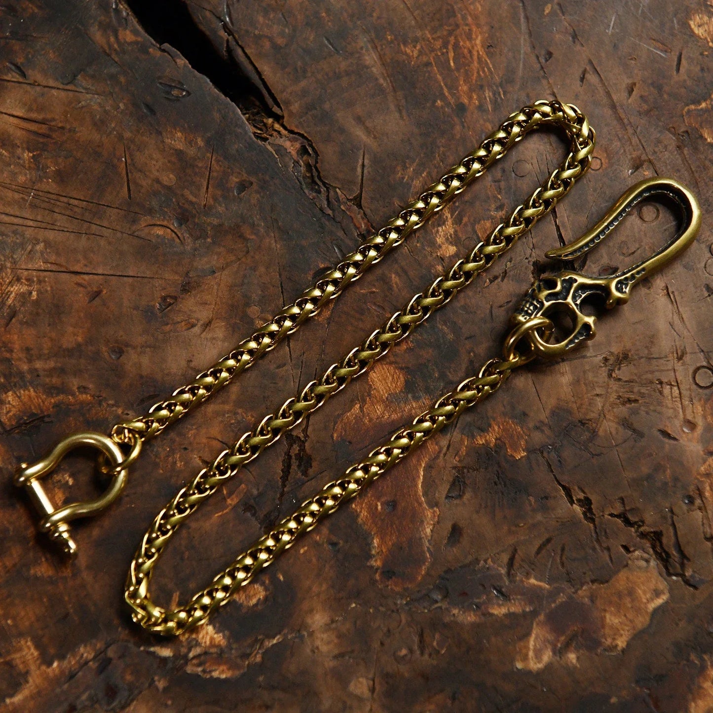 Skull hook metal wallet chain, 48 cm