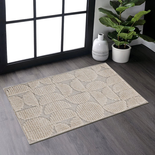 Step Beige High-Low Area Rug