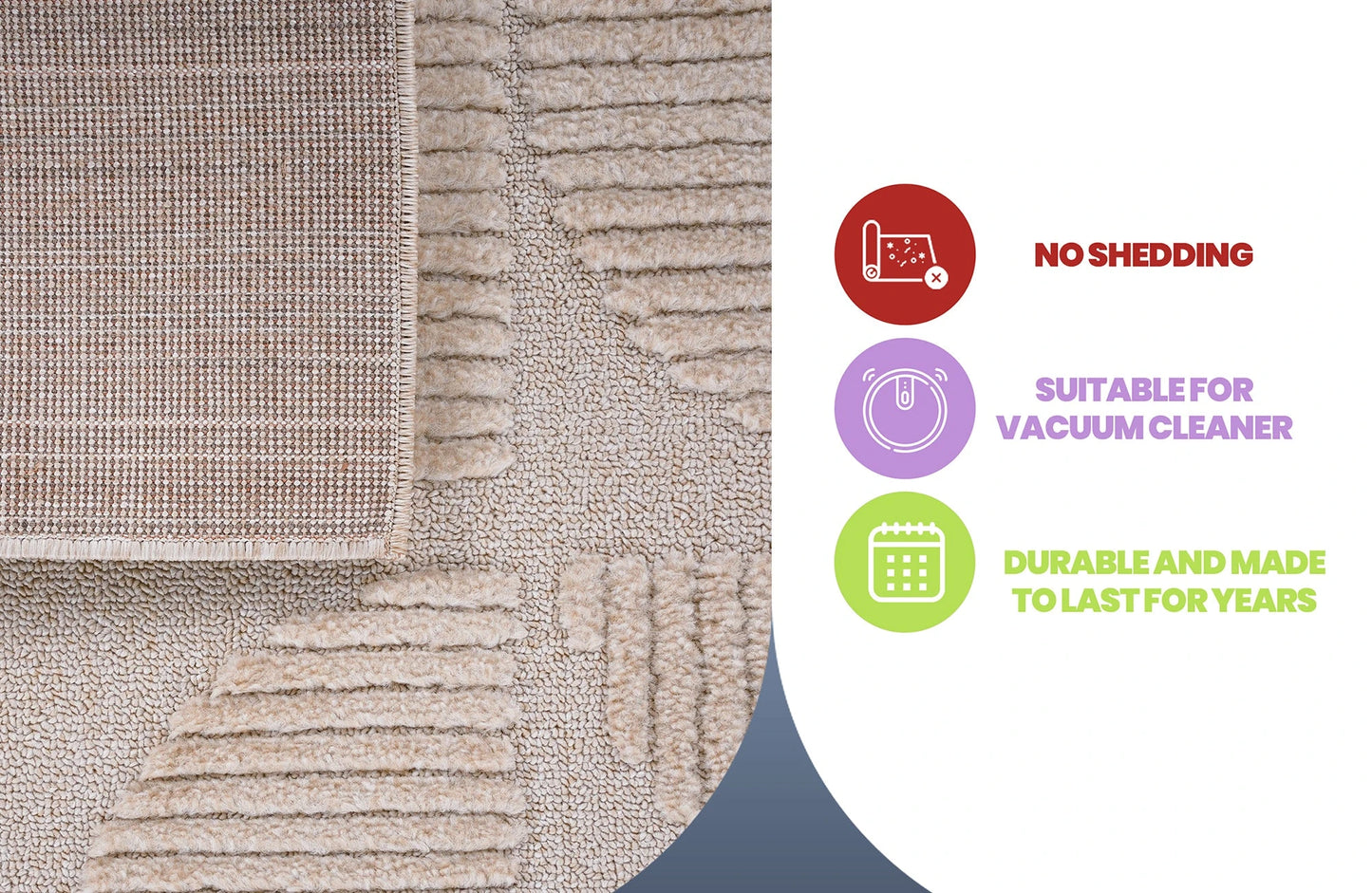Step Beige High-Low Area Rug