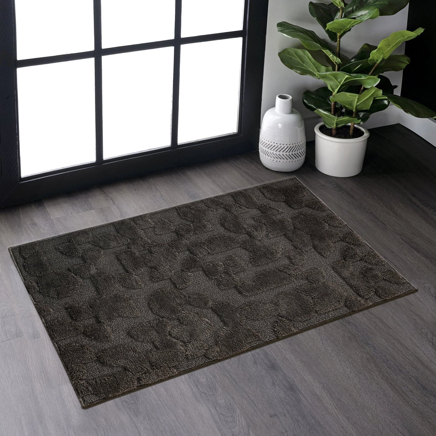 Step Brown High-Low Area Rug
