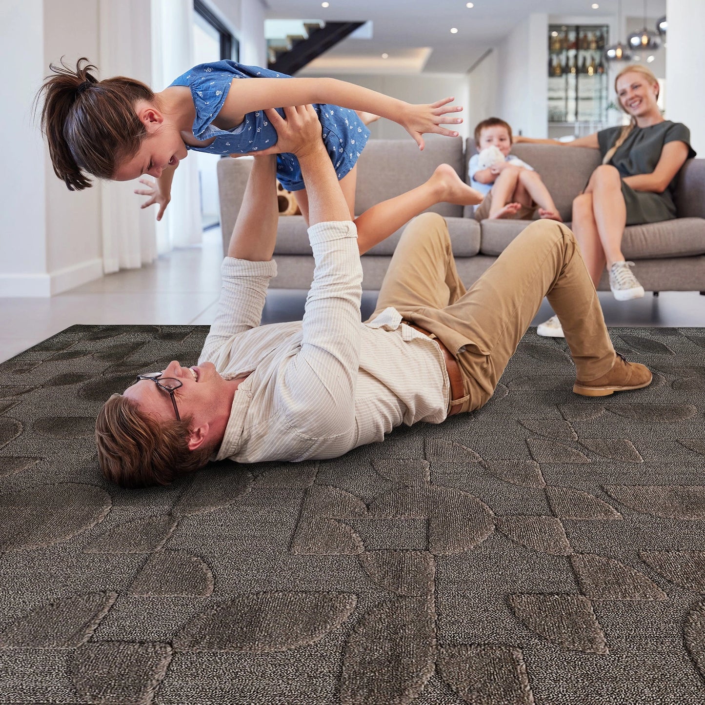 Step Brown High-Low Area Rug