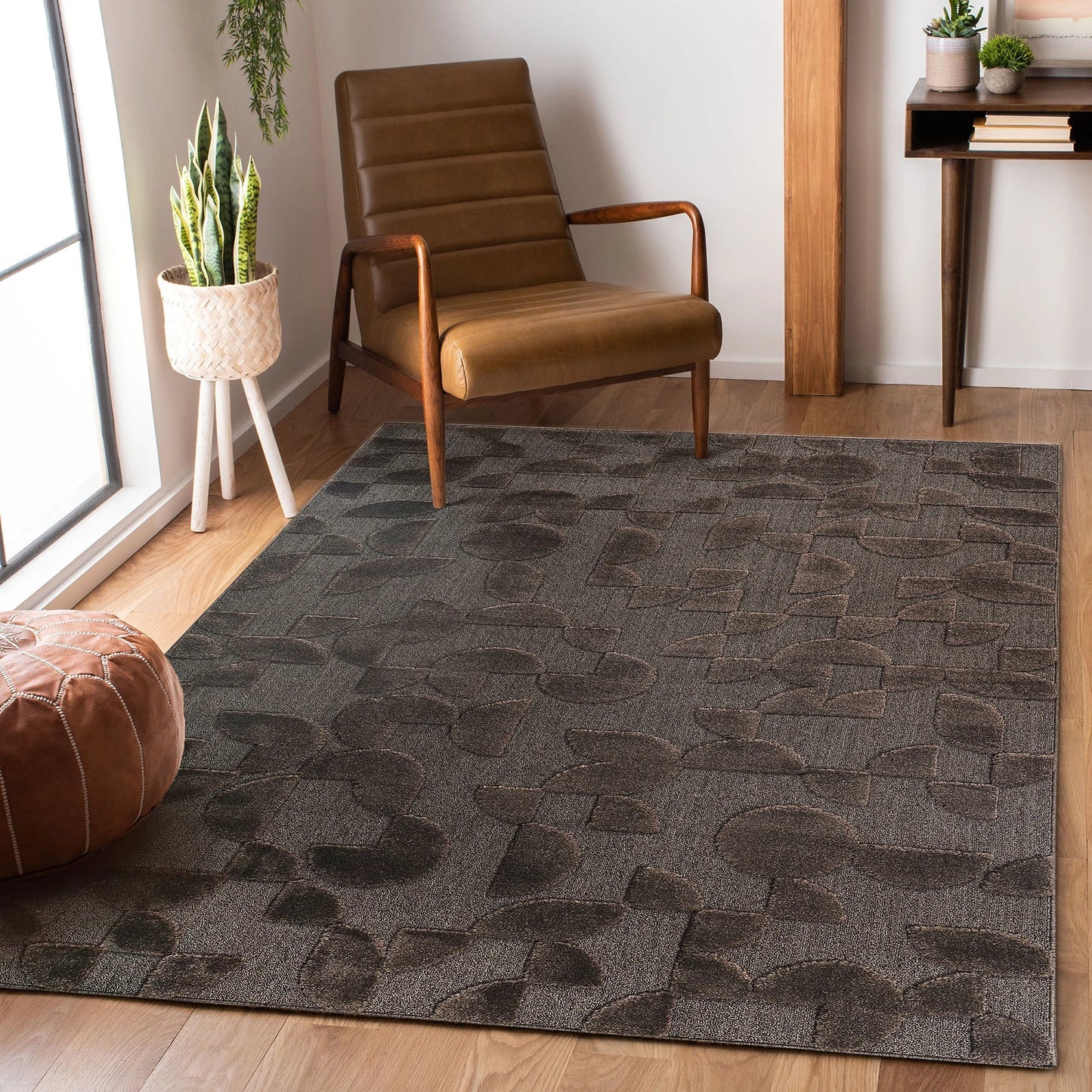 Step Brown High-Low Area Rug