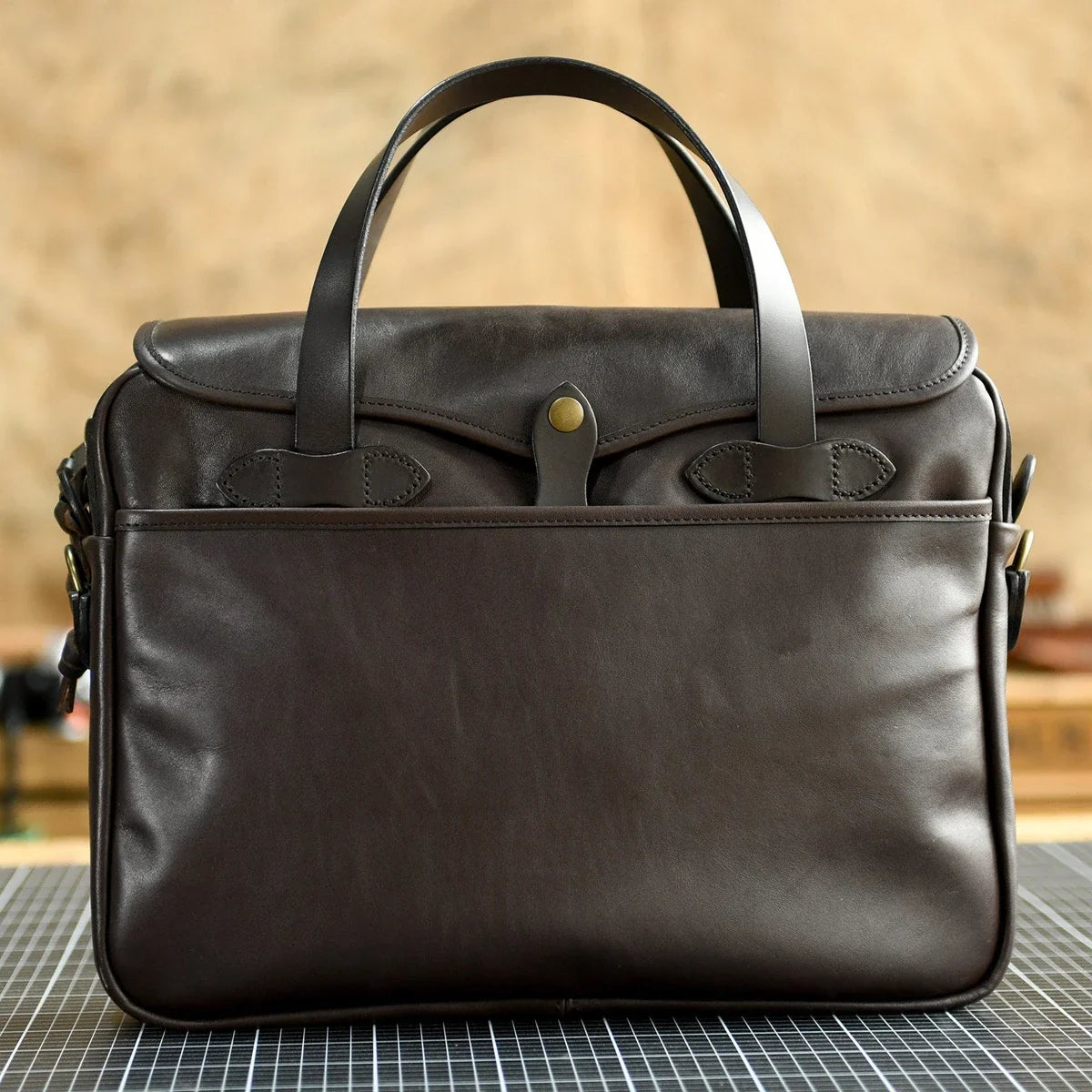 Top-grain leather briefcase