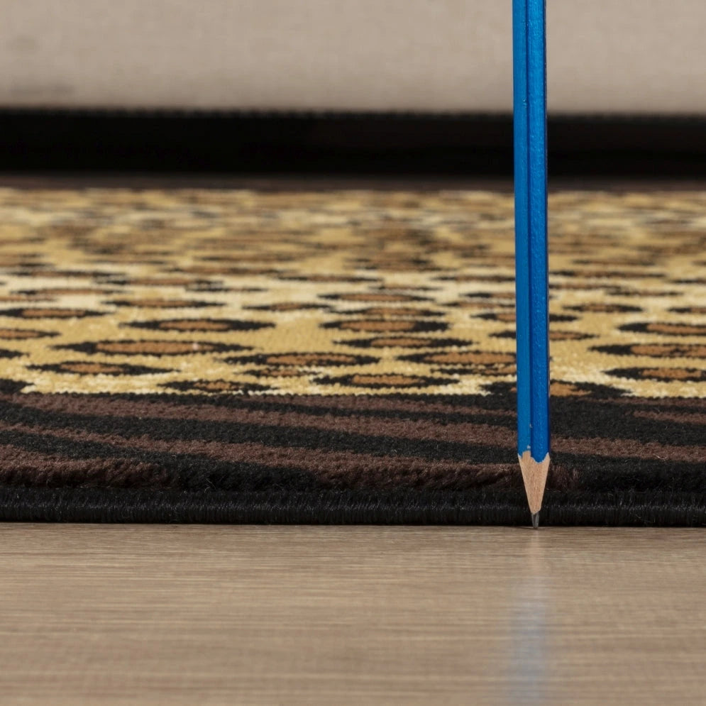 Tribes Beige+Black Animal Print Area Rug — YLS4014