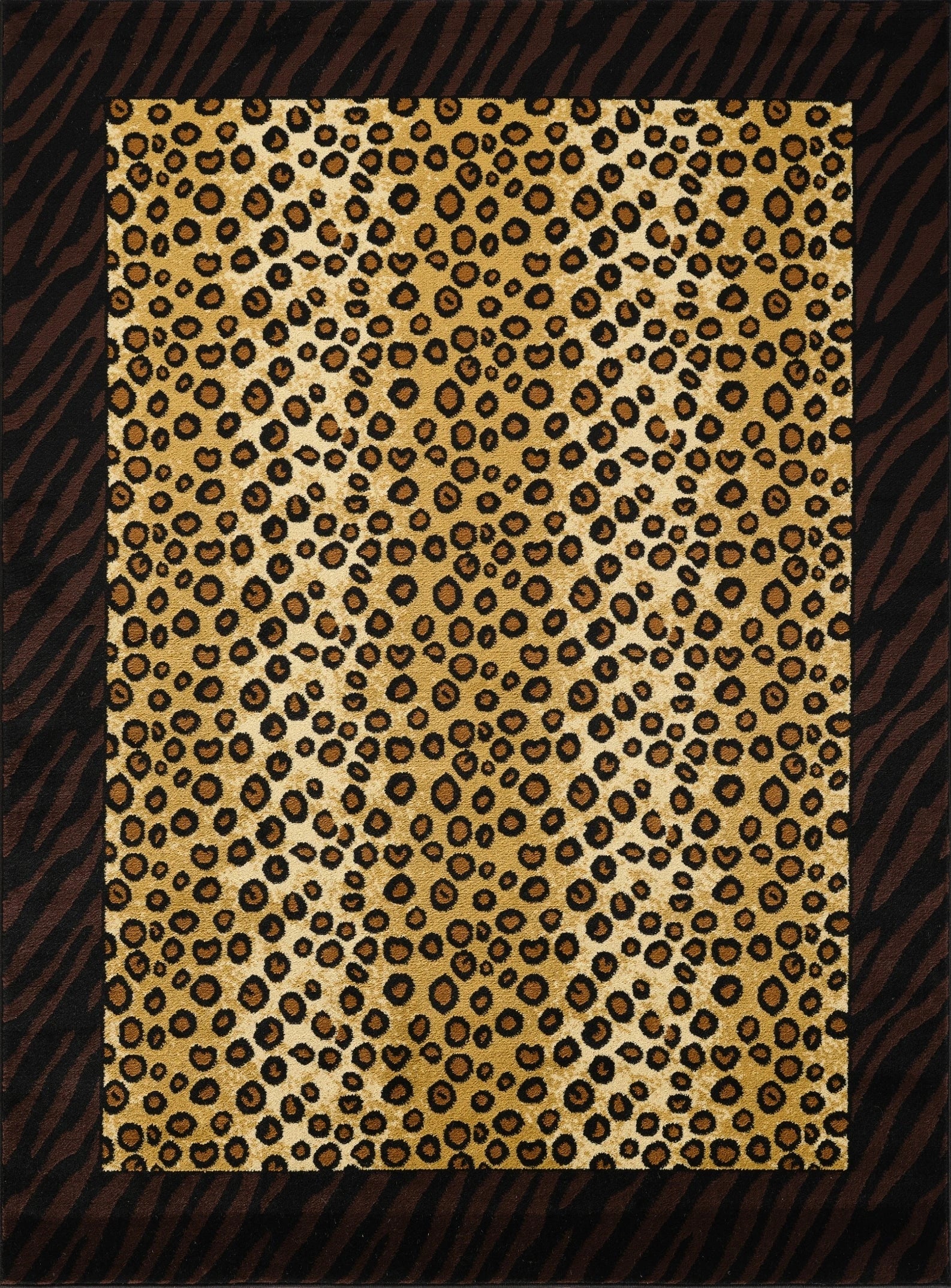 Tribes Beige+Black Animal Print Area Rug — YLS4014