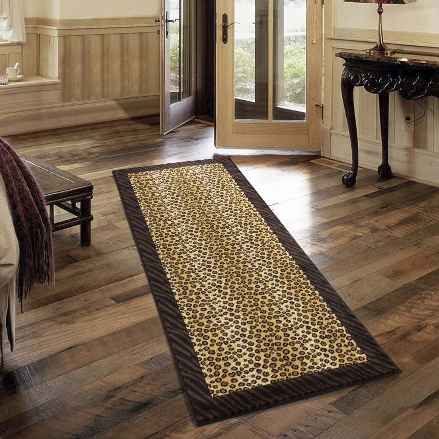Tribes Beige+Black Animal Print Area Rug — YLS4014
