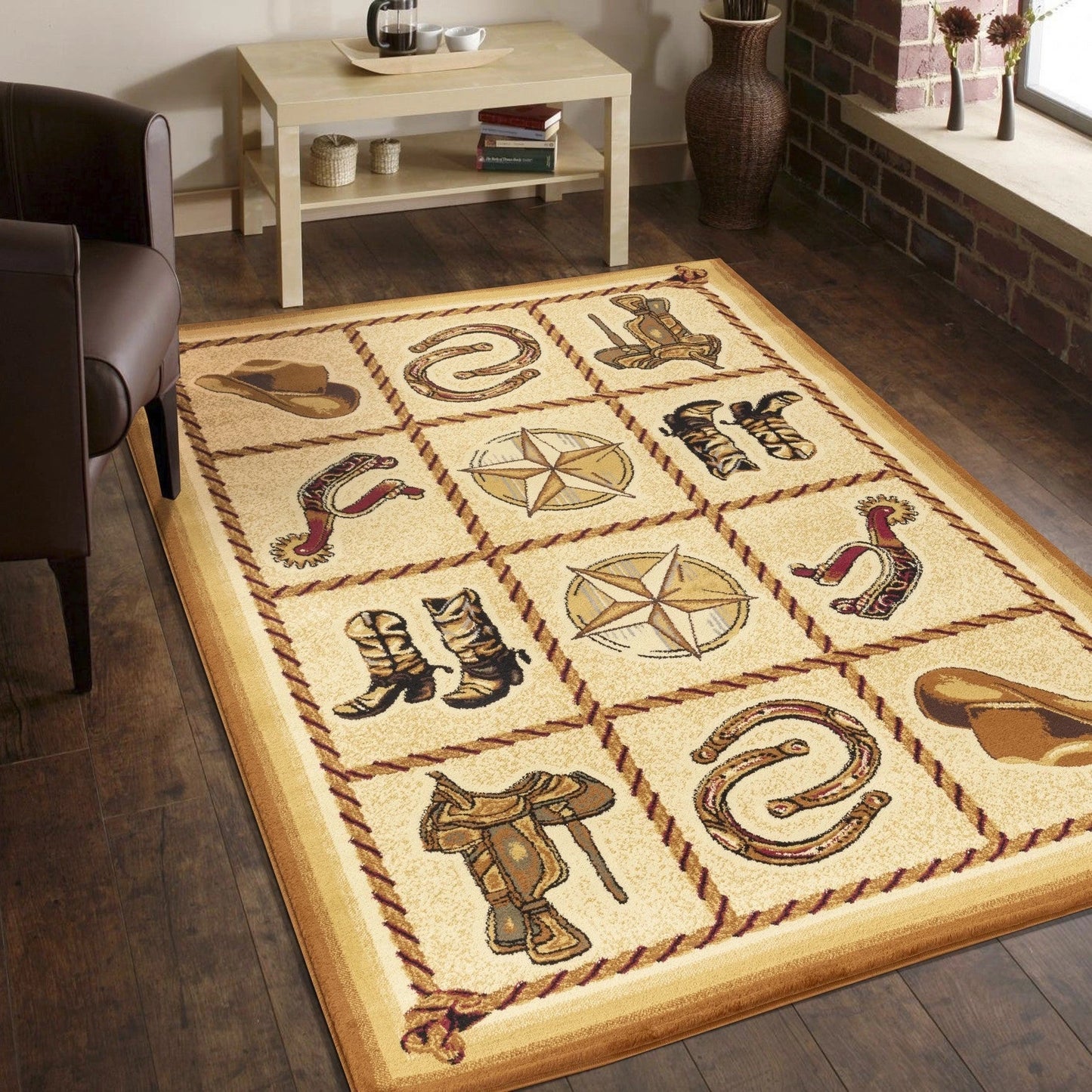 Tribes Beige Southwest Area Rug — YLS4010