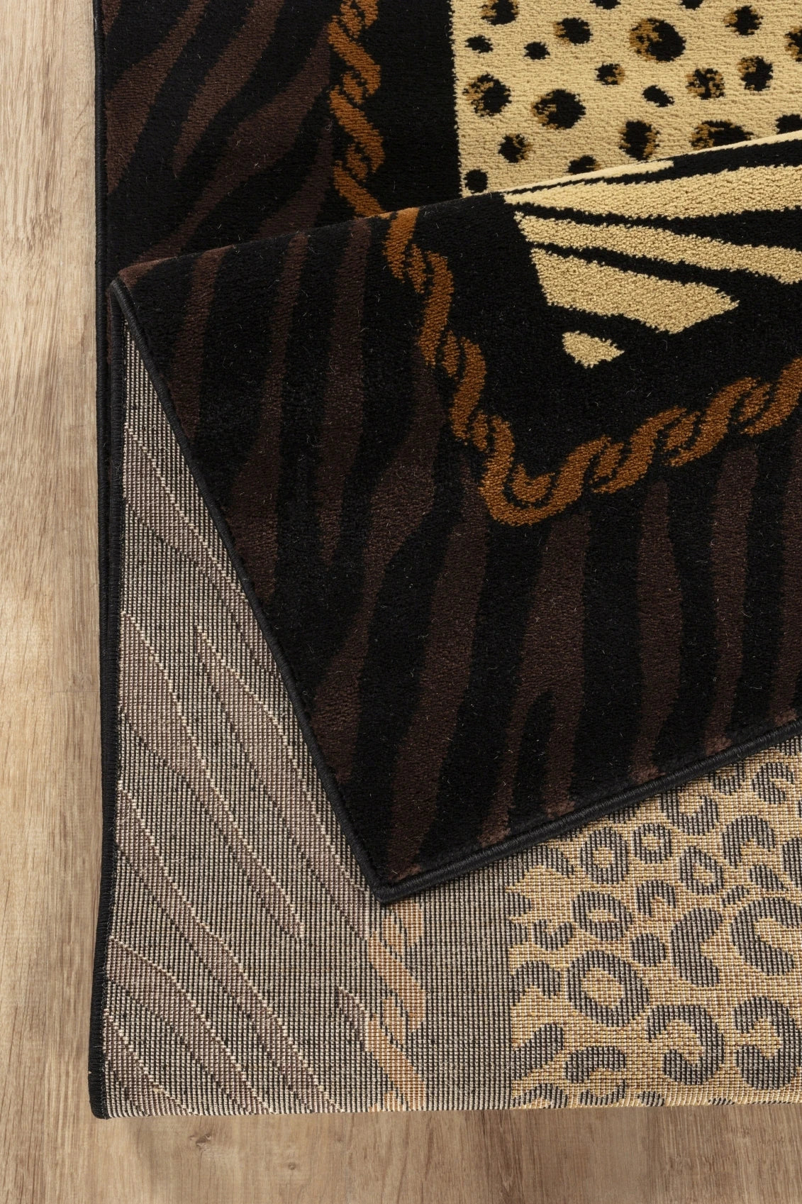Tribes Black Multi Animal Print Area Rug — YLS4012