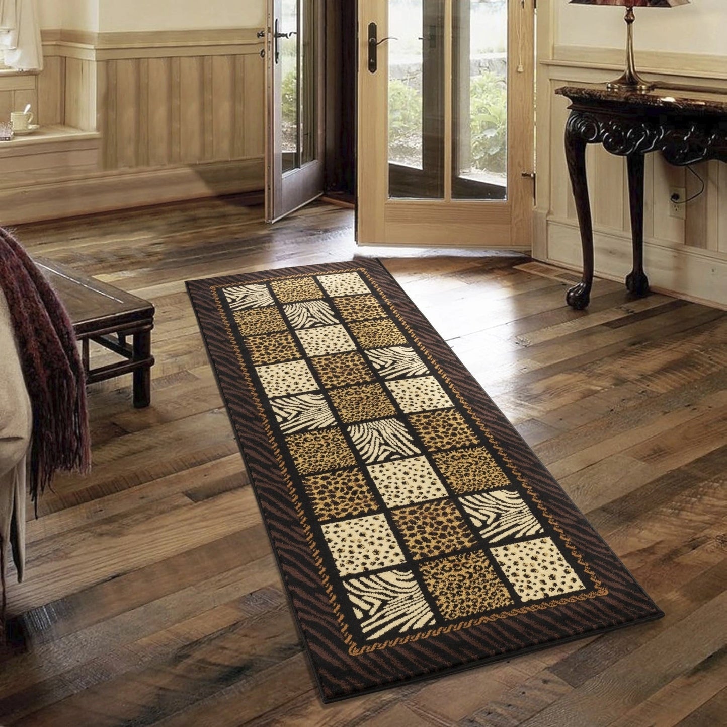 Tribes Black Multi Animal Print Area Rug — YLS4012
