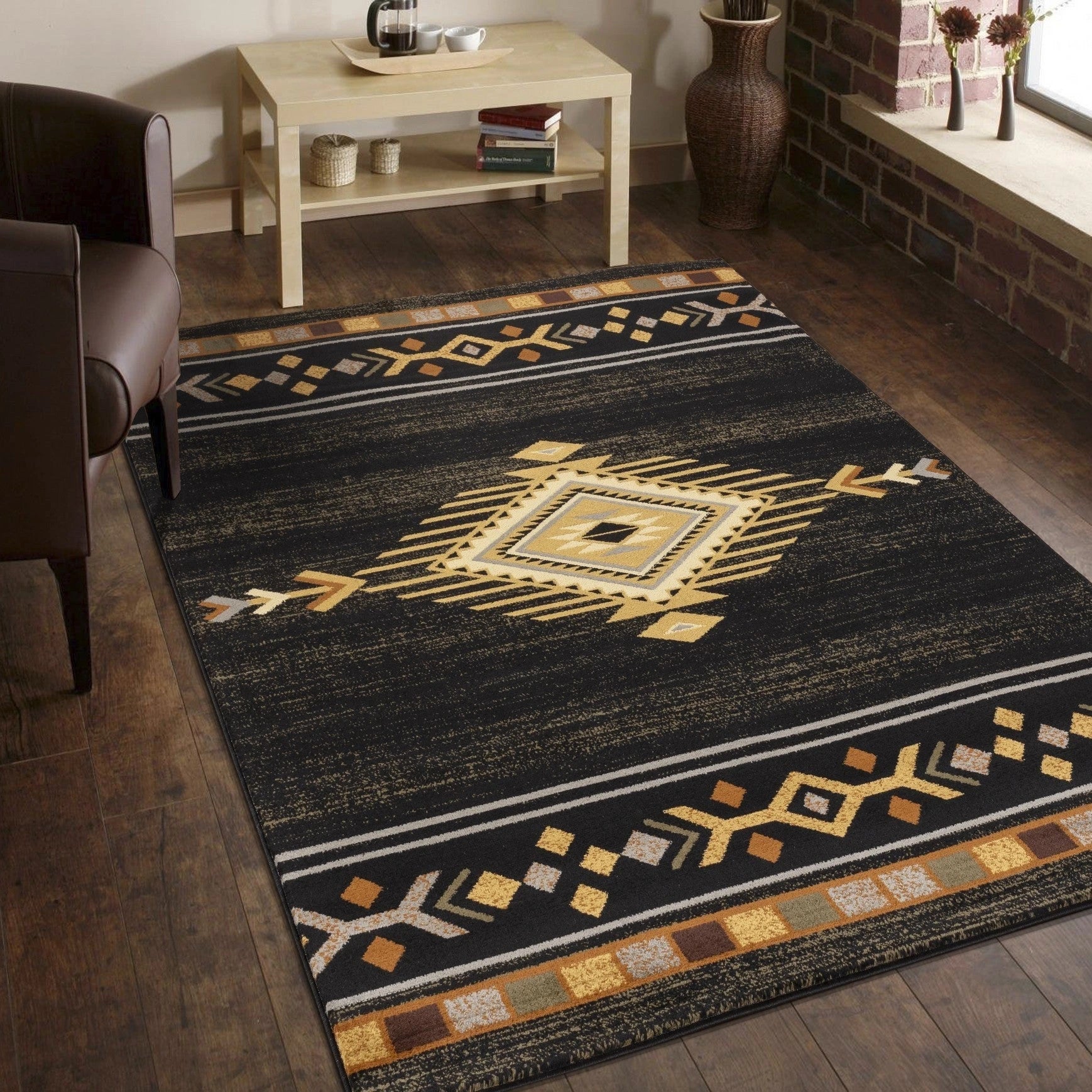 Tribes Black Southwest Area Rug — YLS4001