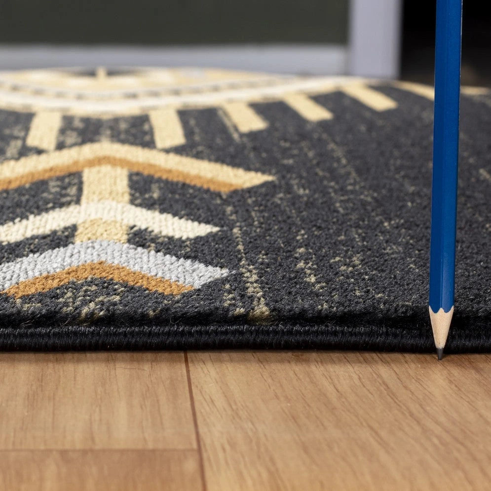 Tribes Black Southwest Area Rug — YLS4001