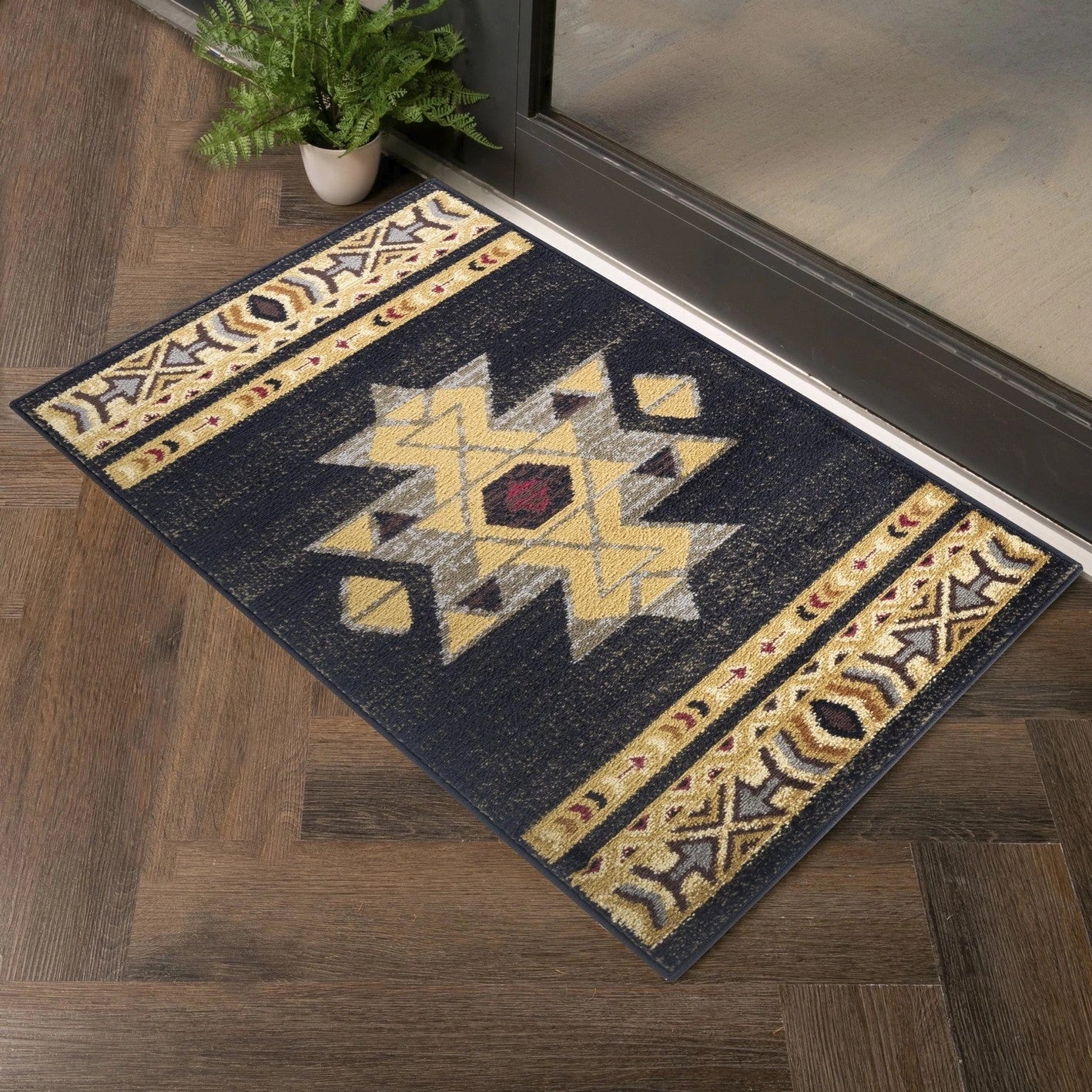 Tribes Black Southwest Area Rug — YLS4004