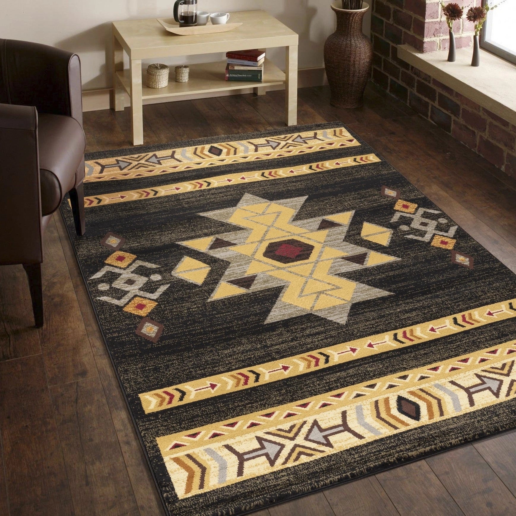 Tribes Black Southwest Area Rug — YLS4004