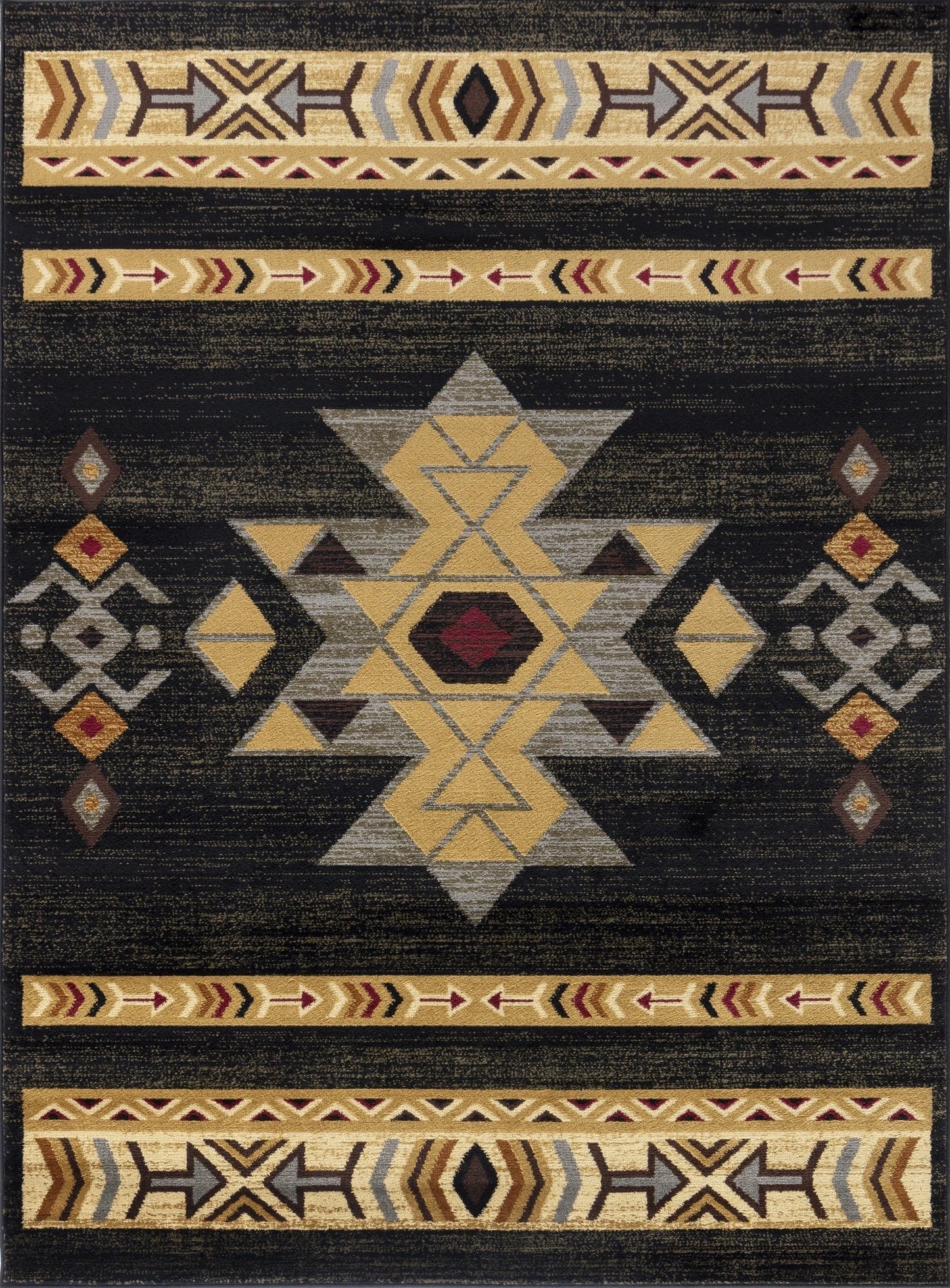 Tribes Black Southwest Area Rug — YLS4004
