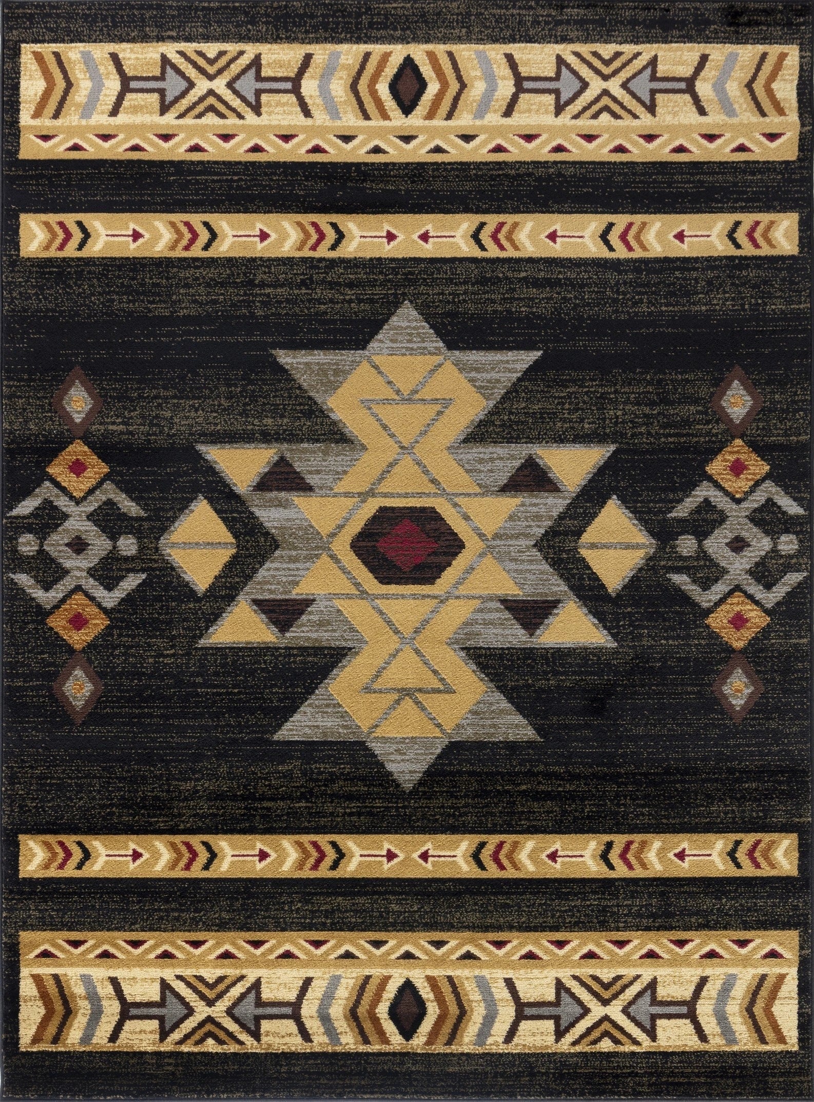 Tribes Black Southwest Area Rug — YLS4004