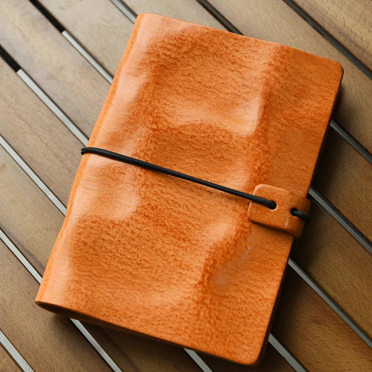Sunset yellow slim single-layer A6 leather journal
