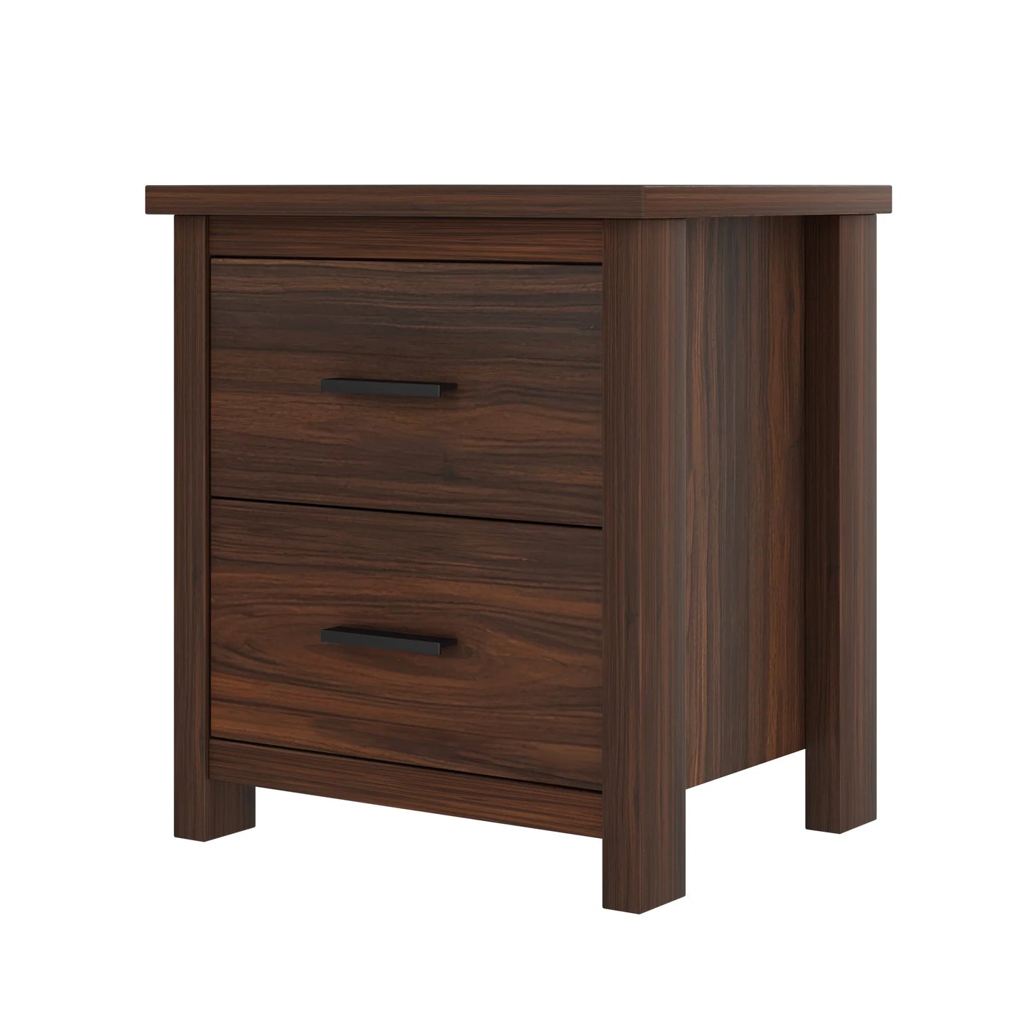 4-Piece Queen Bedroom Furniture Set with Storage Bed, Nightstands and Dresser – Walnut – view 11