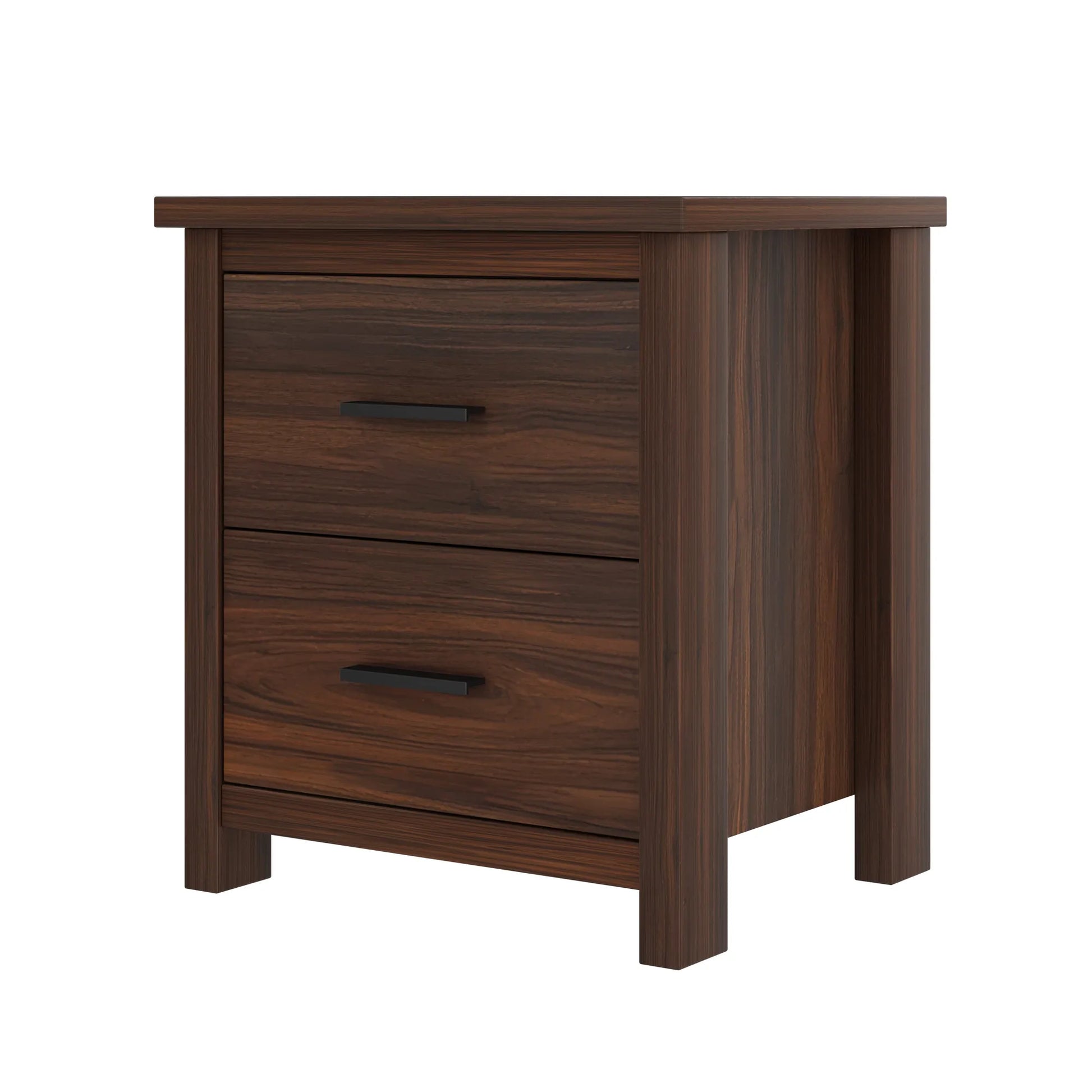 4-Piece Queen Bedroom Furniture Set with Storage Bed, Nightstands and Dresser – Walnut – view 11