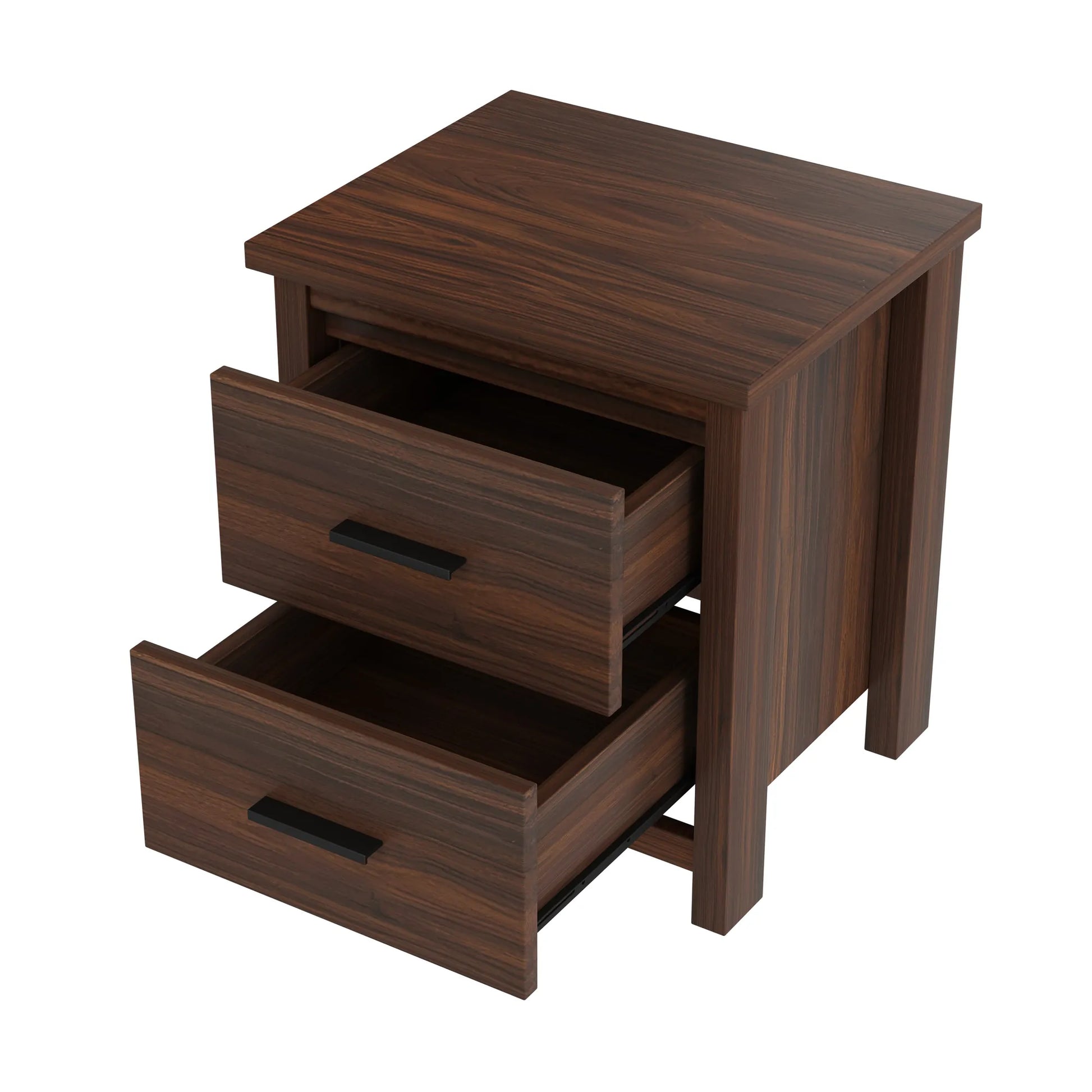 4-Piece Queen Bedroom Furniture Set with Storage Bed, Nightstands and Dresser – Walnut – view 12