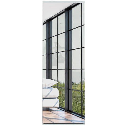 Wall-Mounted Shoe Cabinet with Full-Length Mirror – White – view 2