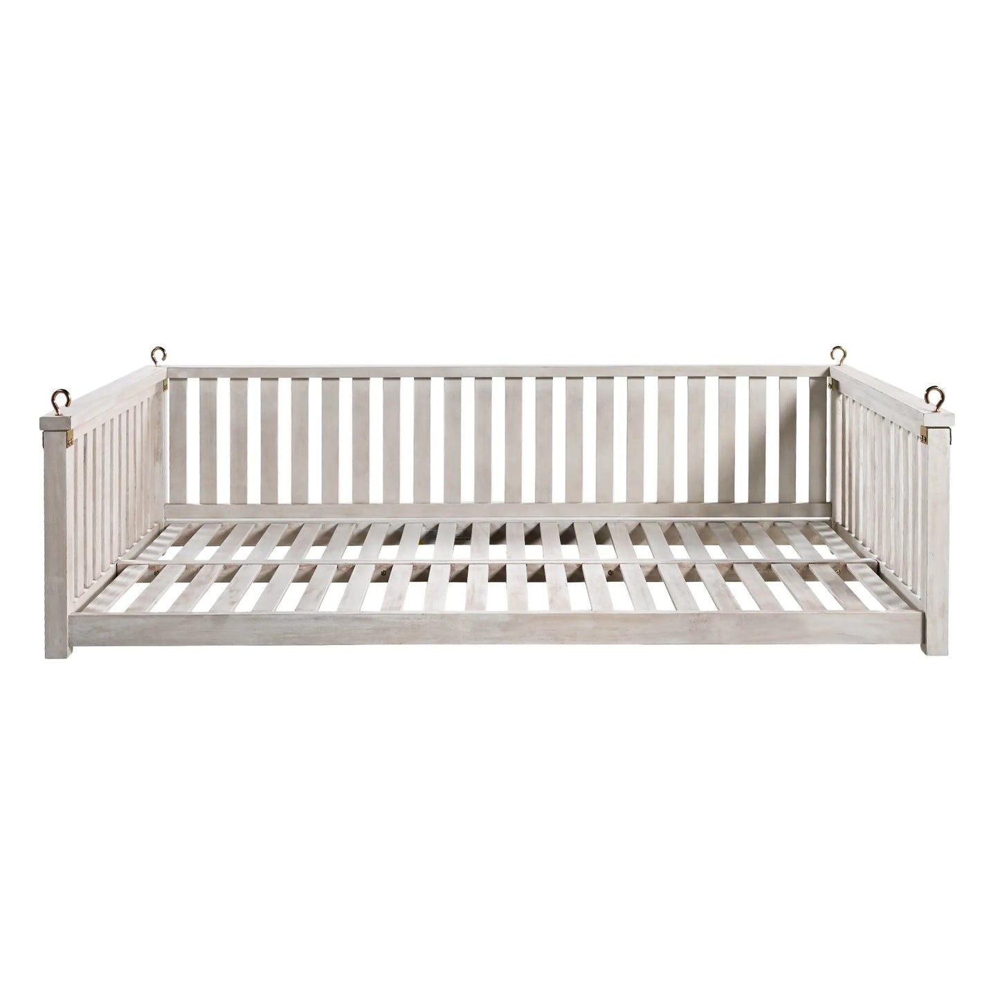 Acacia Wood Twin-Size Porch Swing Bed – White – view 10