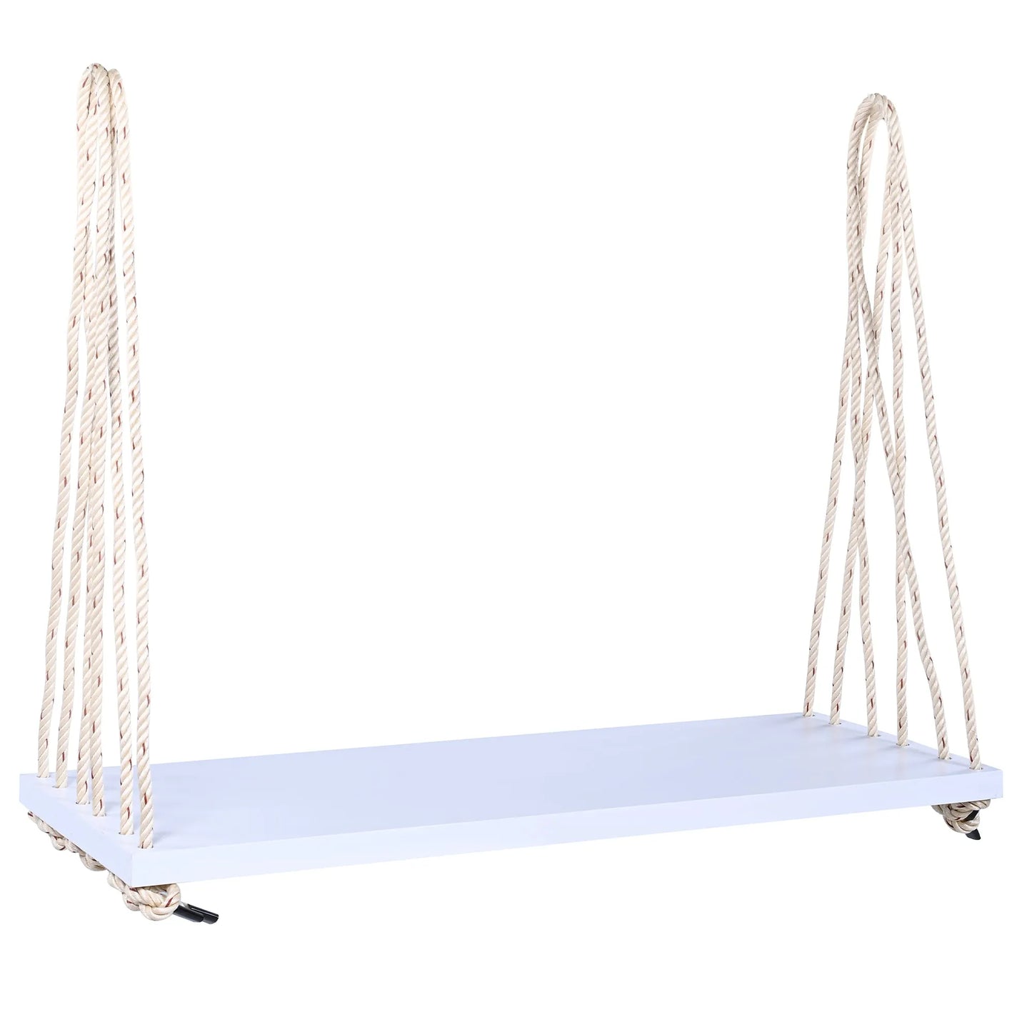 Acacia Wood Porch Swing Bench with Cushions – White – view 11