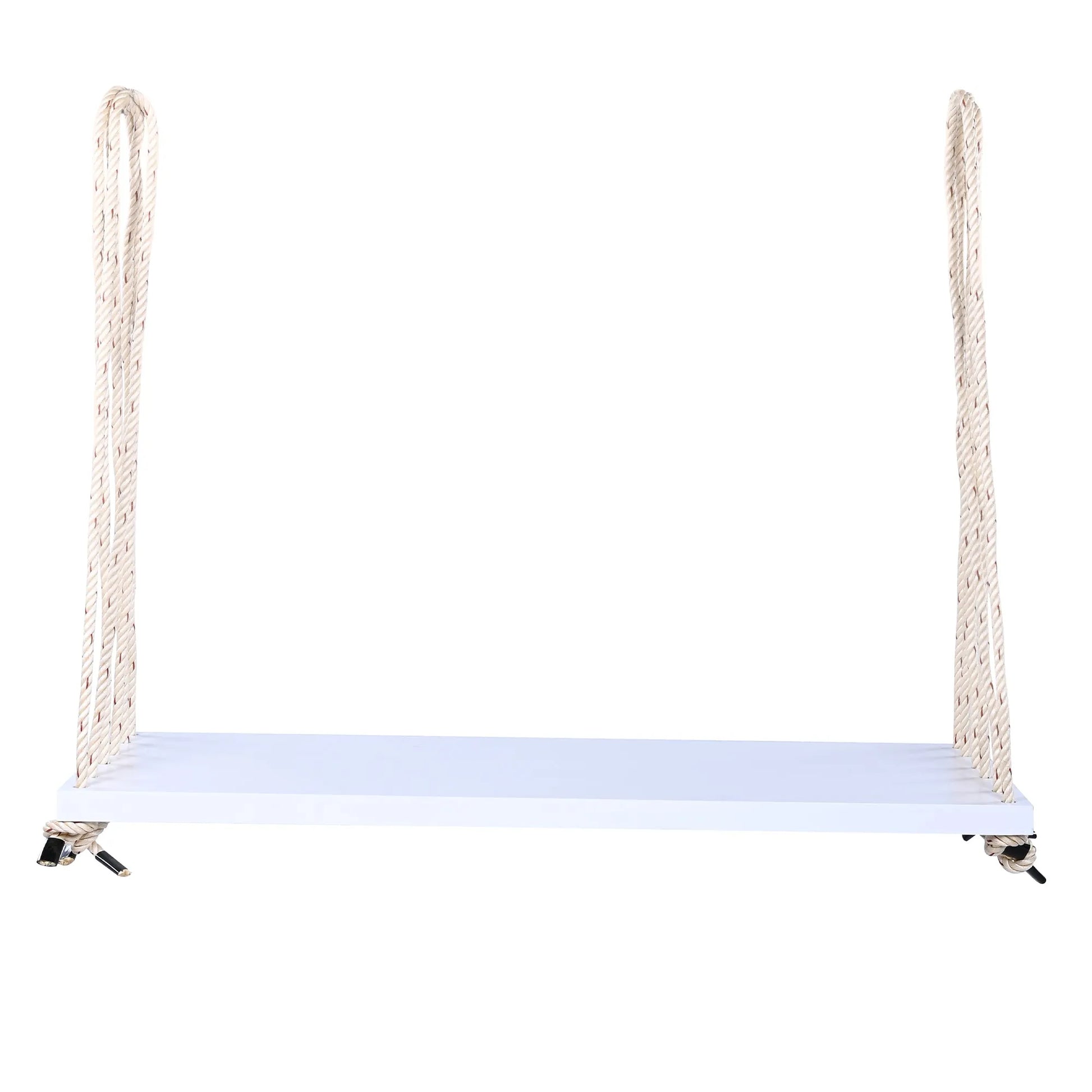 Acacia Wood Porch Swing Bench with Cushions – White – view 12