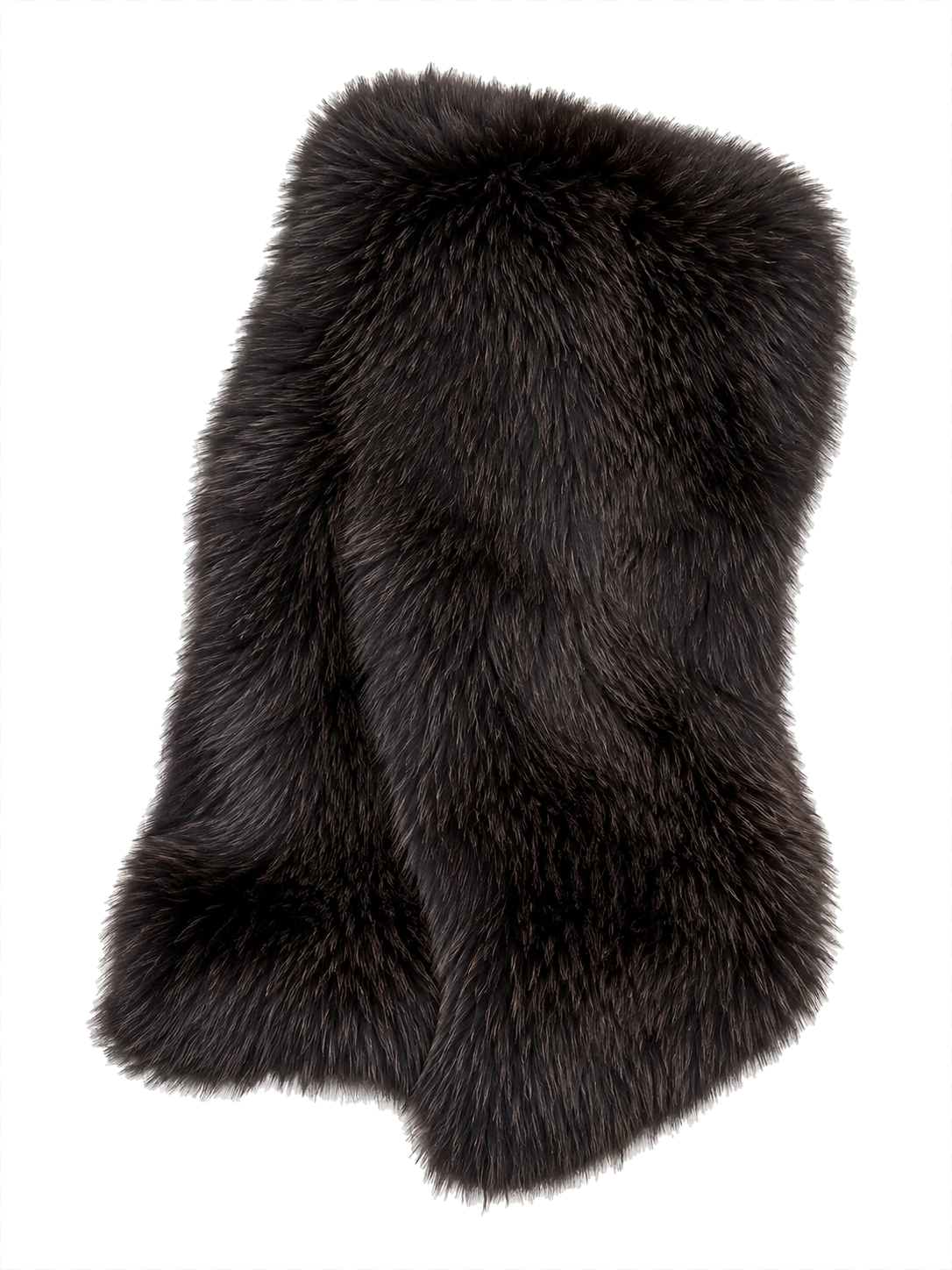 Women's Dark Chocolate Brown double-sided genuine fox fur long shawl
