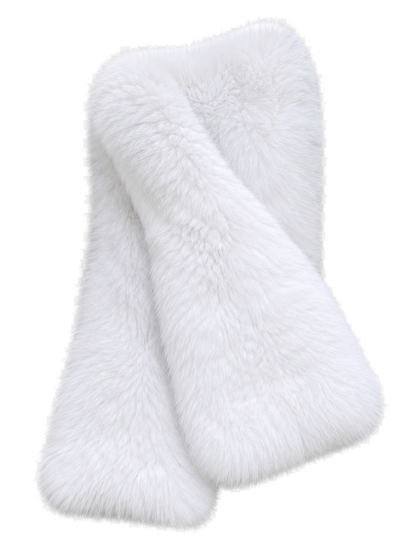 Women's Ivory White double-sided genuine fox fur long shawl