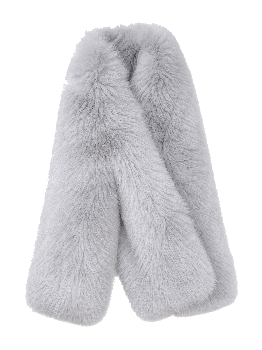 Women's Silver Gray double-sided genuine fox fur long shawl