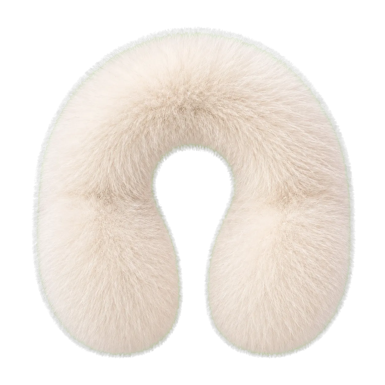 Milk Tea Beige women's genuine fox fur U-shaped earmuffs on transparent background