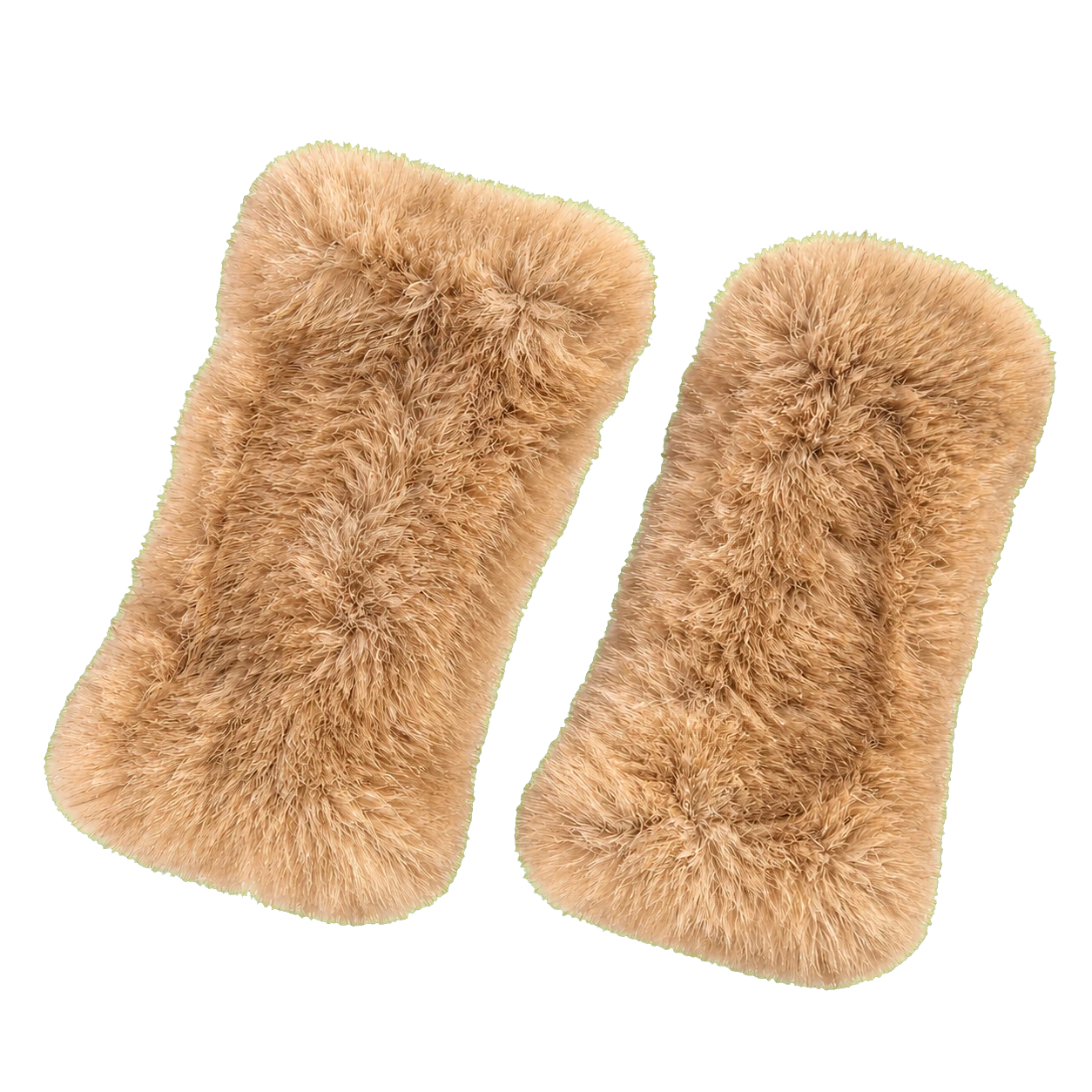 Light Natural Brown women's genuine sable fur fingerless gloves with long cuffs on transparent background